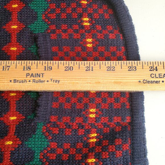 Vtg 80s Tally Ho Granny Cardigan Sweater L Multicolor Gold Button Classic - Picture 6 of 8